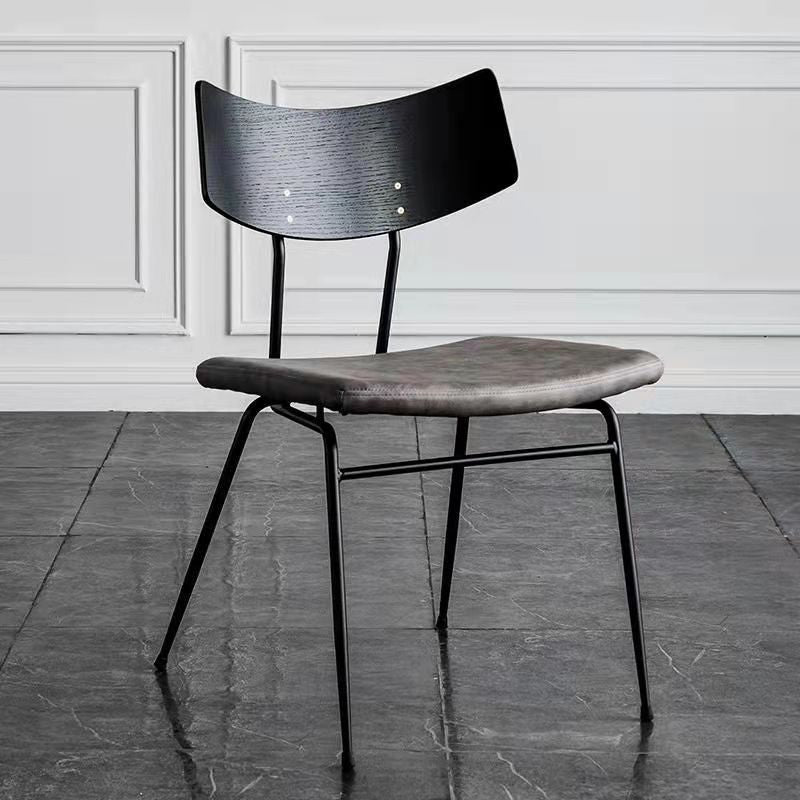 Industrial Curved PU Leather Dining Chair