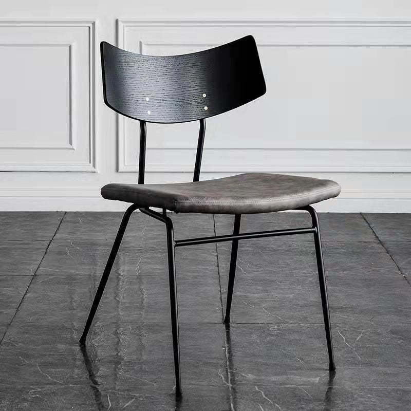 Lighom contemporary curved black dining chairs & benches in leather — Gray