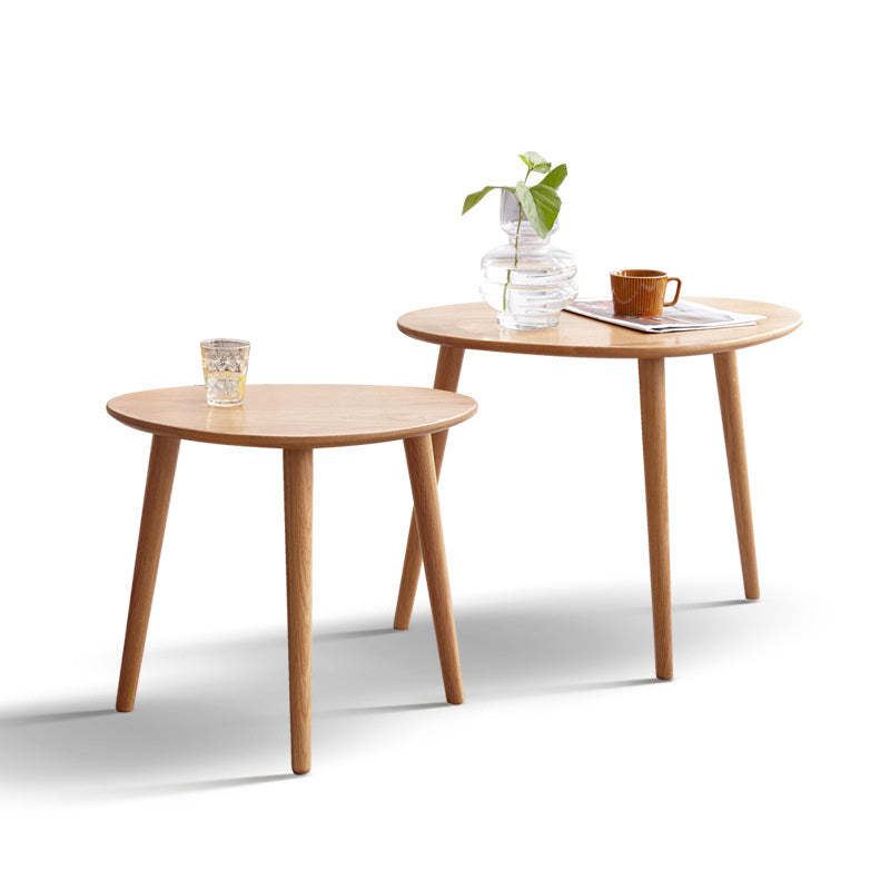 Japanese Oval Wood Side Table