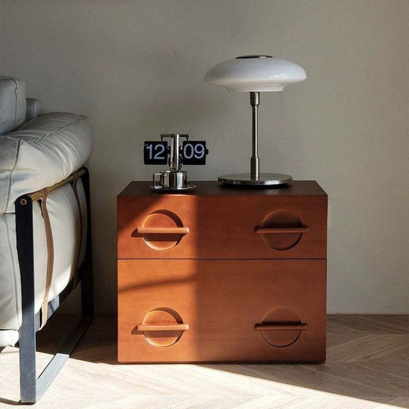 Nordic Solid Wood 2-Drawer Nightstand