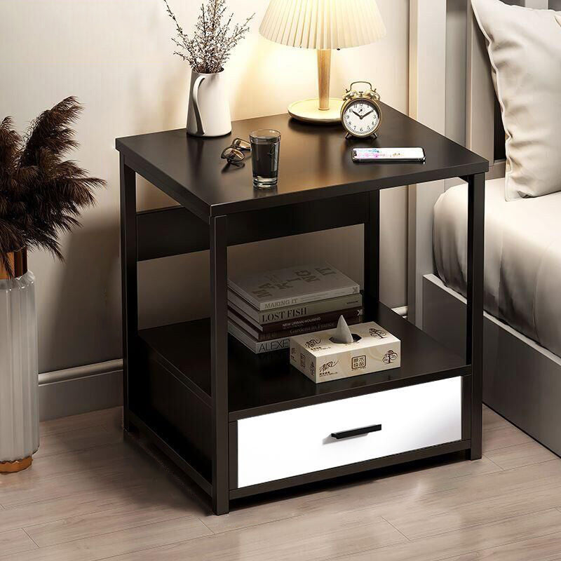 Scandinavian Cutout Wood Nightstand