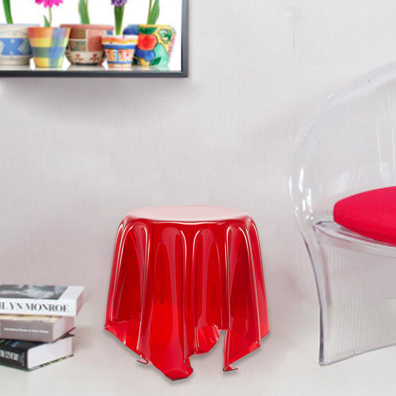 Scandinavian Round Tablecloth Acrylic End Table — Red