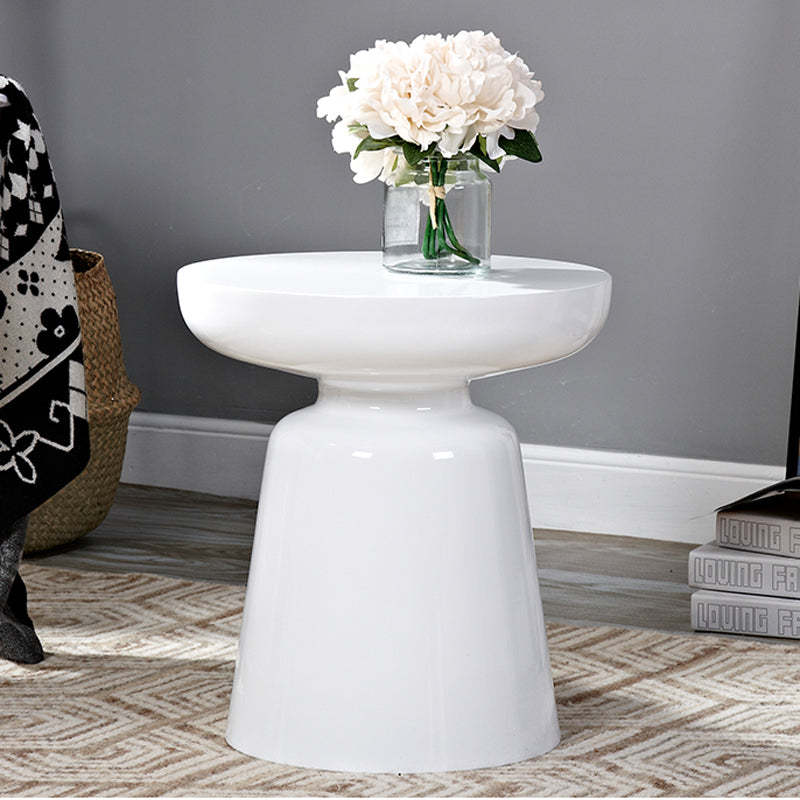Scandinavian Round Disc Column End Table