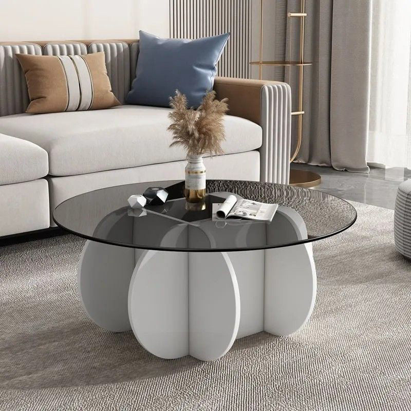Luxury Oval Cross Glass Coffee Table