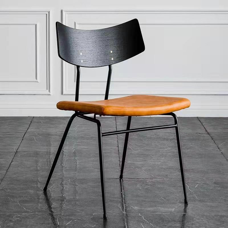 Industrial Curved PU Leather Dining Chair