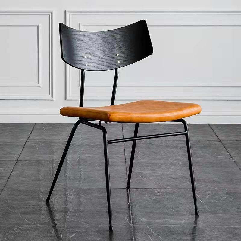 Industrial Curved PU Leather Dining Chair