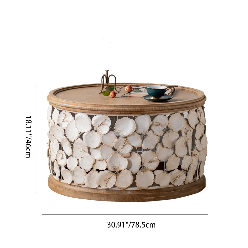 Modern Art Deco Petals Wood Coffee Table