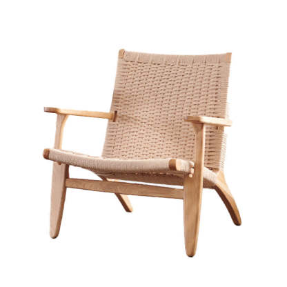 Chinese Kraft Rope Wood Accent Chair
