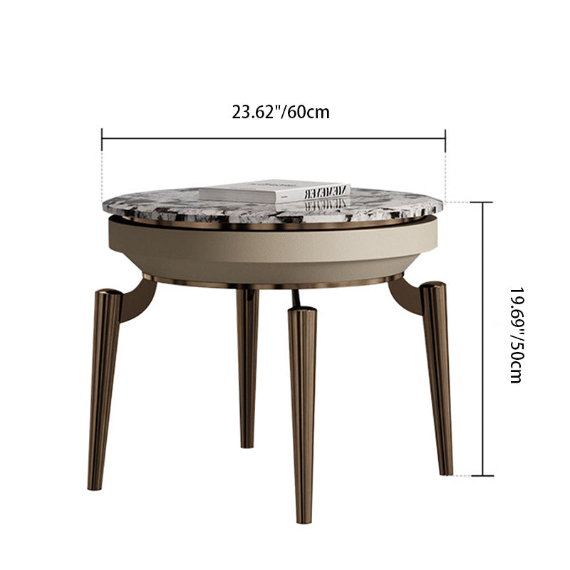 Contemporary Luxury Marble Steel End Table