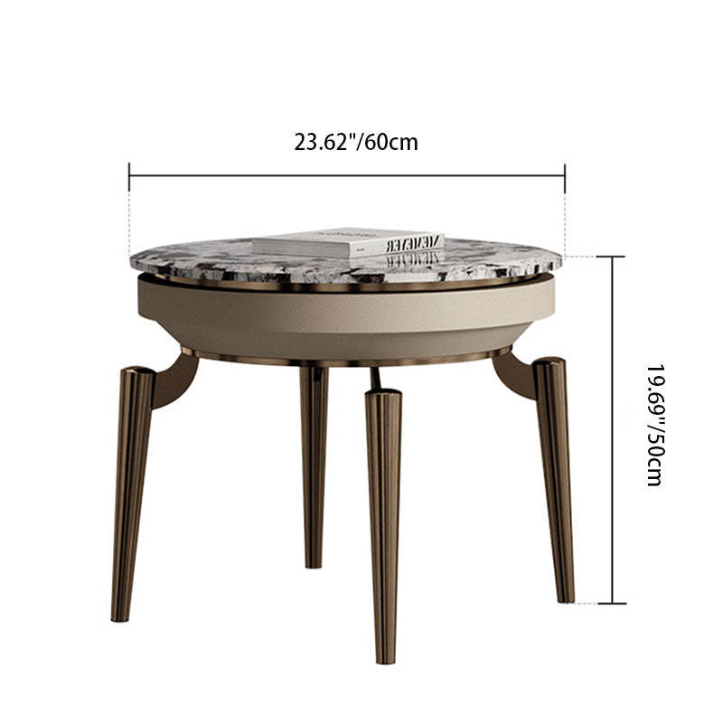 Contemporary Luxury Marble Steel End Table