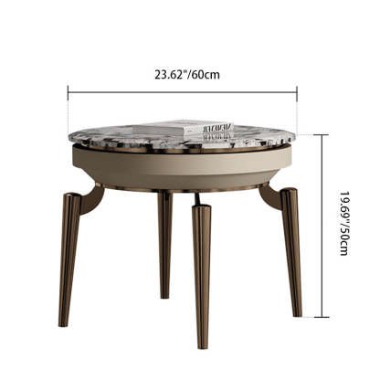 Contemporary Luxury Marble Steel End Table
