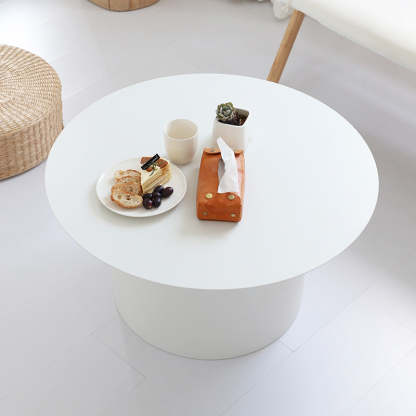 Minimalist Cylinder Stainless Steel Coffee Table