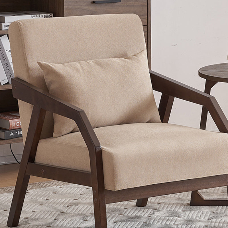 Fabric wood accent chairs in wood