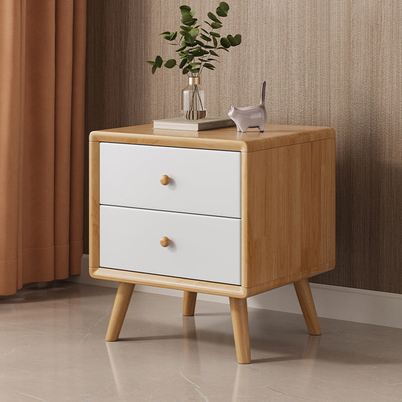 Minimalist Rubberwood Solid Wood Nightstand