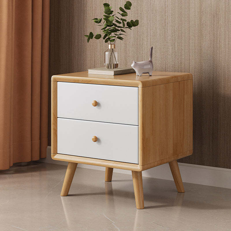 Minimalist Rubberwood Solid Wood Nightstand