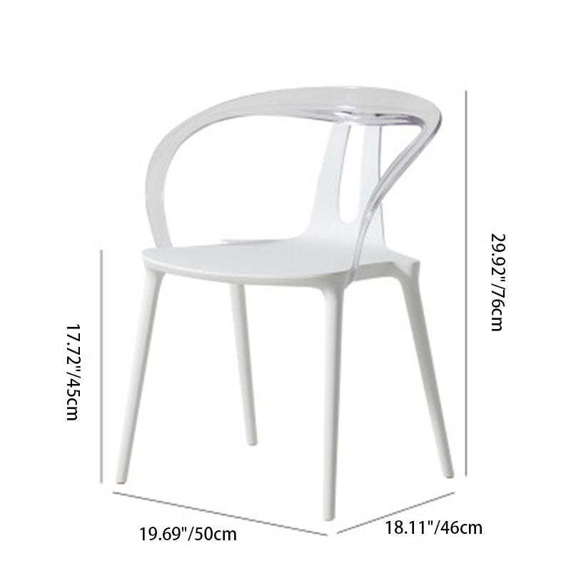 Minimalist Curve Frame Plastic Dining Armchair