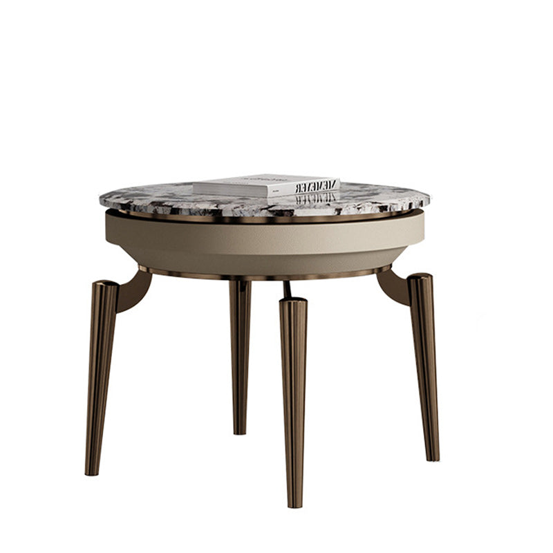 Contemporary Luxury Marble Steel End Table