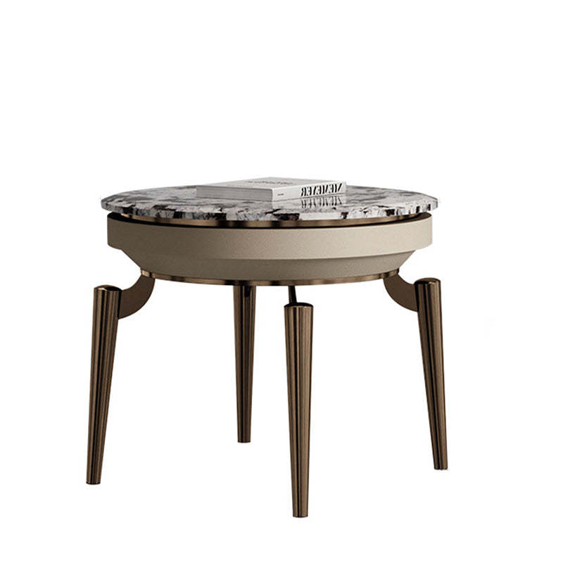 Contemporary Luxury Marble Steel End Table