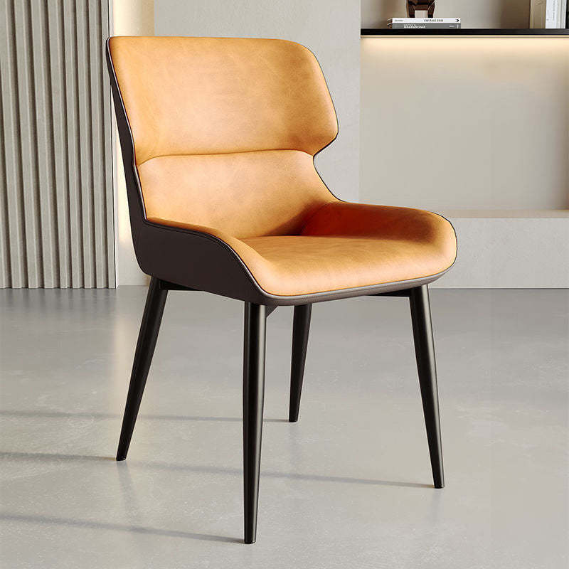 Scandinavian Leather Steel Vein Dining Chair