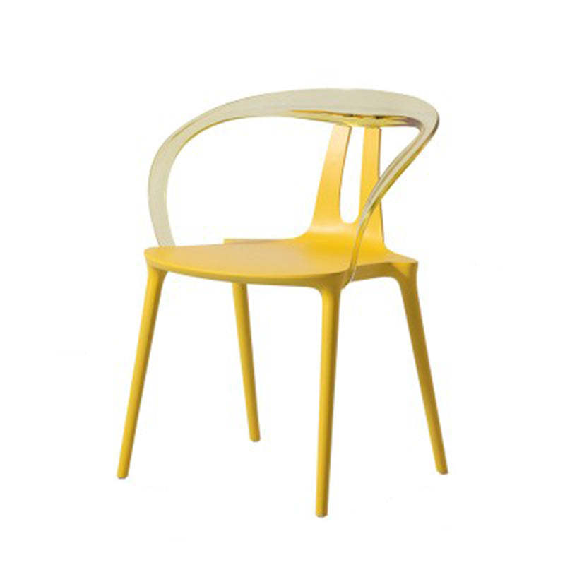 Minimalist Curve Frame Plastic Dining Armchair
