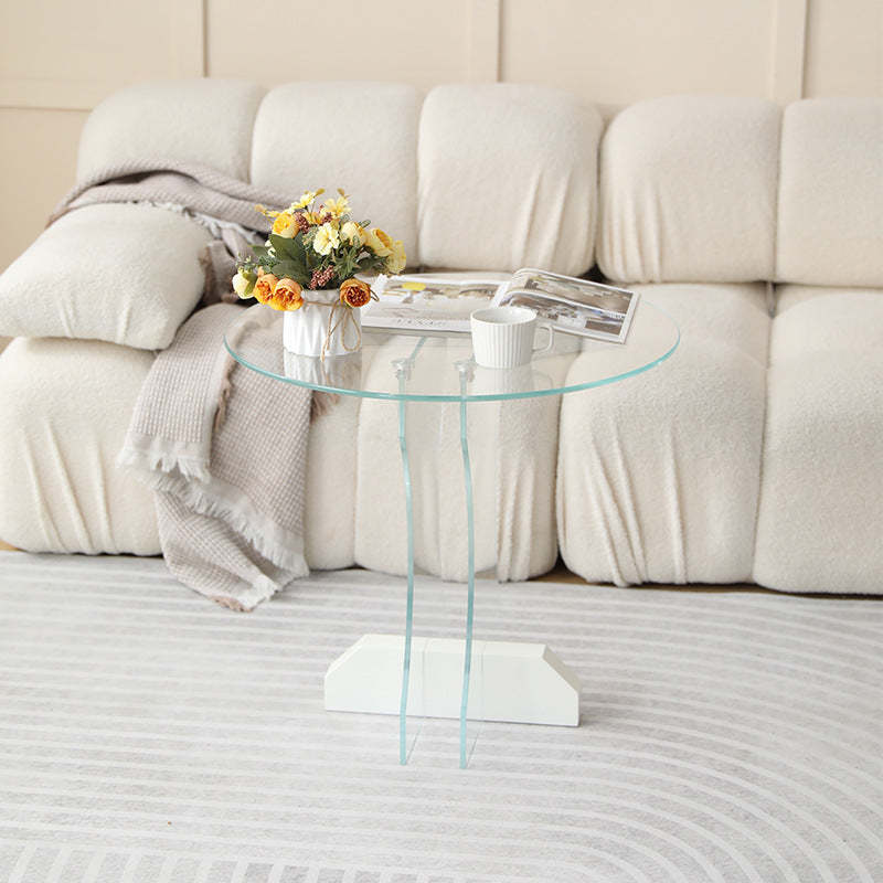 Minimalist Glass Solid Wood Coffee Table