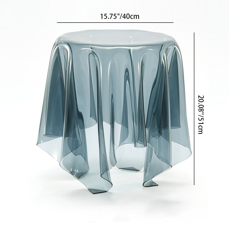 Scandinavian Round Tablecloth Acrylic End Table — Gray
