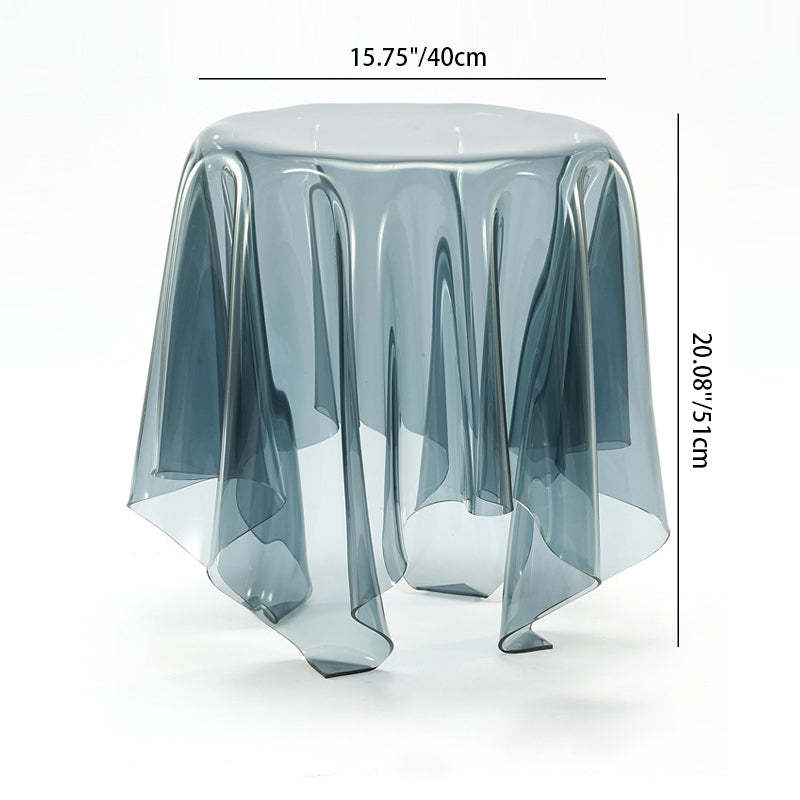 Scandinavian Round Tablecloth Acrylic End Table — Gray