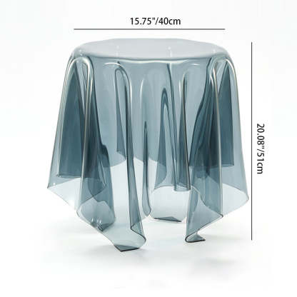 Scandinavian Round Tablecloth Acrylic End Table — Gray