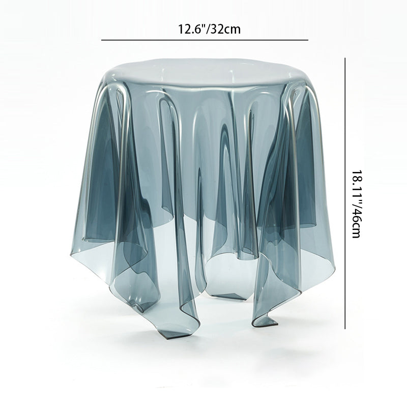 Scandinavian Round Tablecloth Acrylic End Table — Tea Color