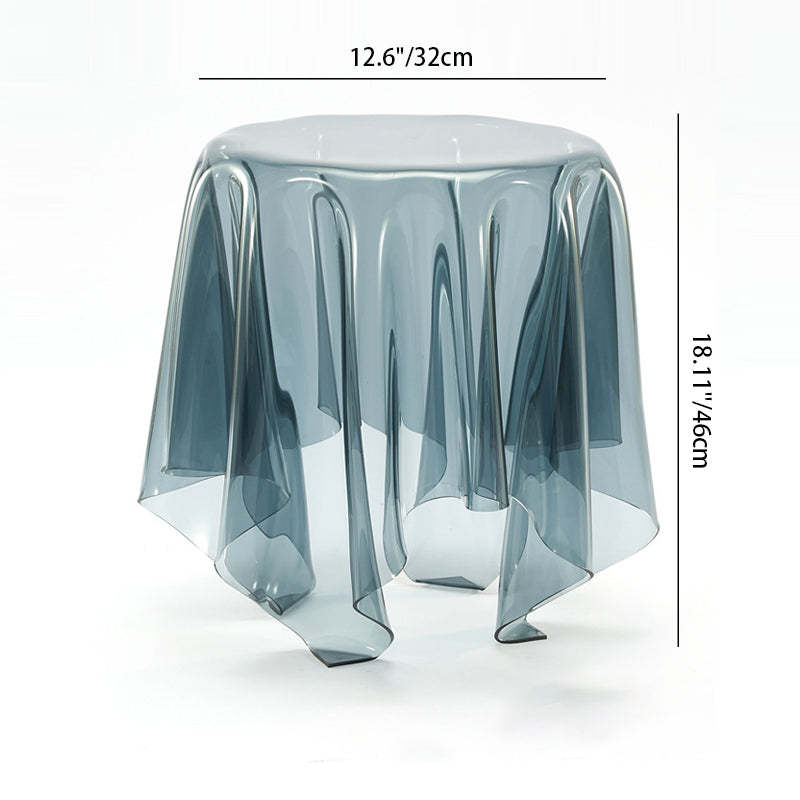Scandinavian Round Tablecloth Acrylic End Table — Tea Color