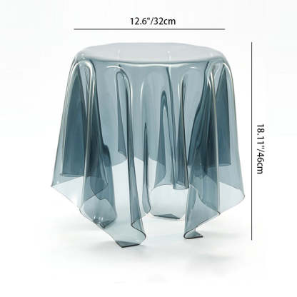 Scandinavian Round Tablecloth Acrylic End Table — Tea Color