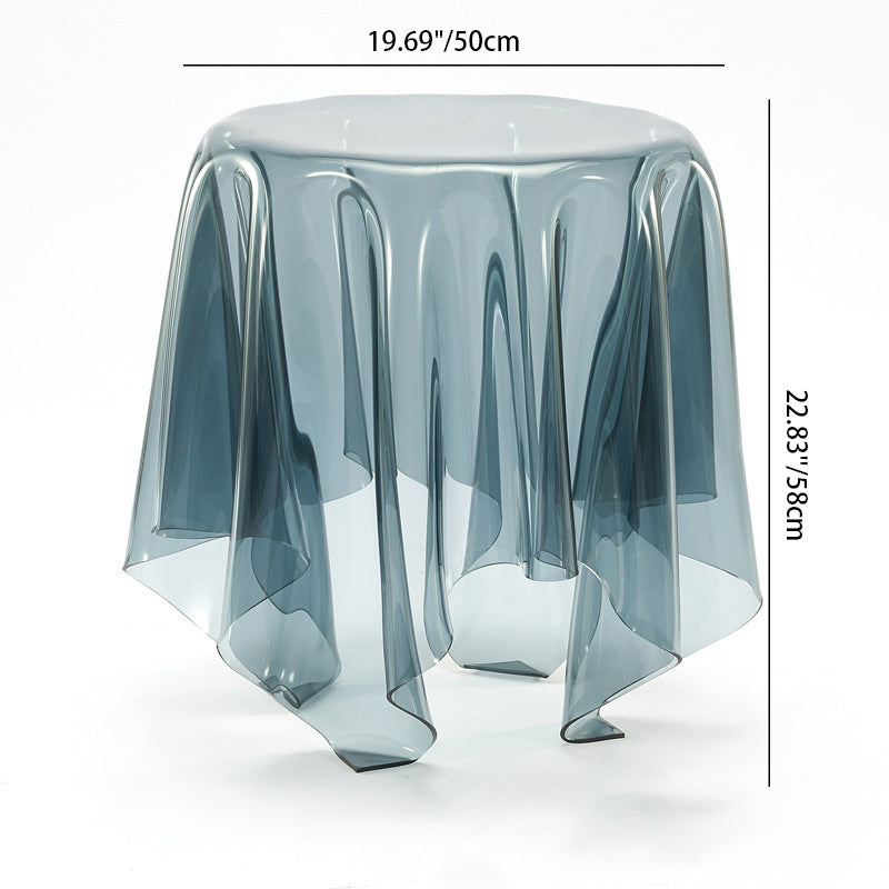 Scandinavian Round Tablecloth Acrylic End Table — Transparent