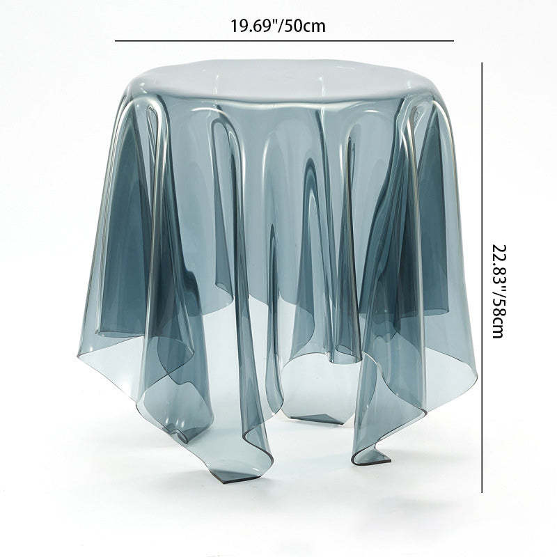 Scandinavian Round Tablecloth Acrylic End Table — Transparent