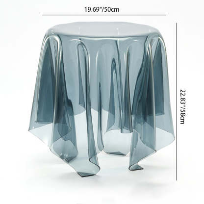 Scandinavian Round Tablecloth Acrylic End Table — Transparent