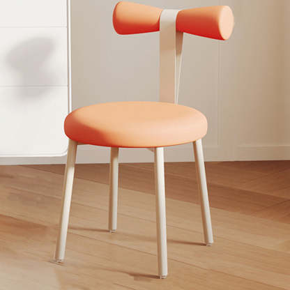 Art Deco Cream Candy Fabric Vanity Stool