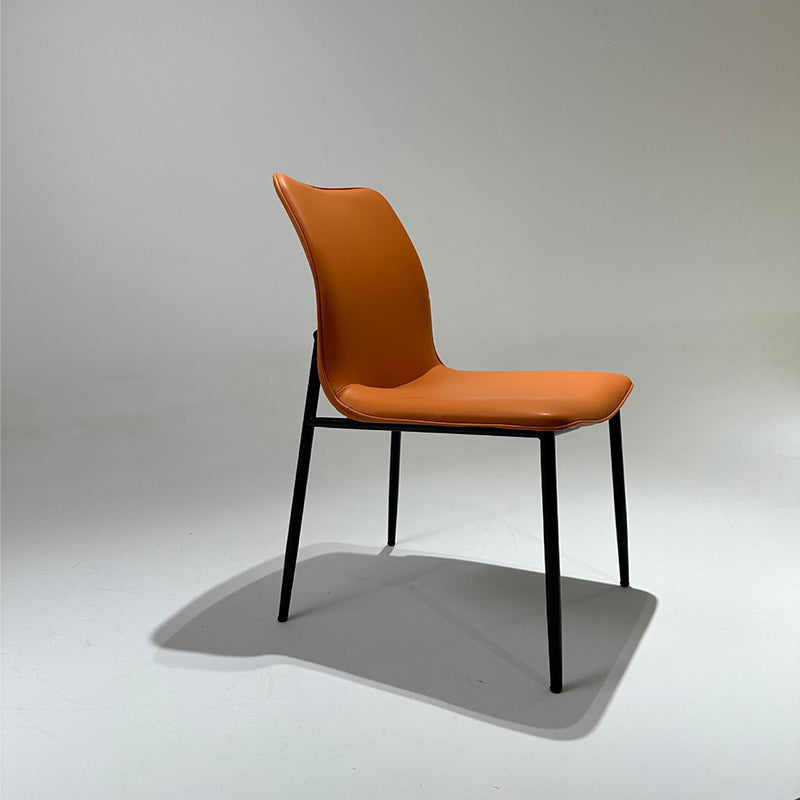 Minimalist Leather Steel Dining Chair