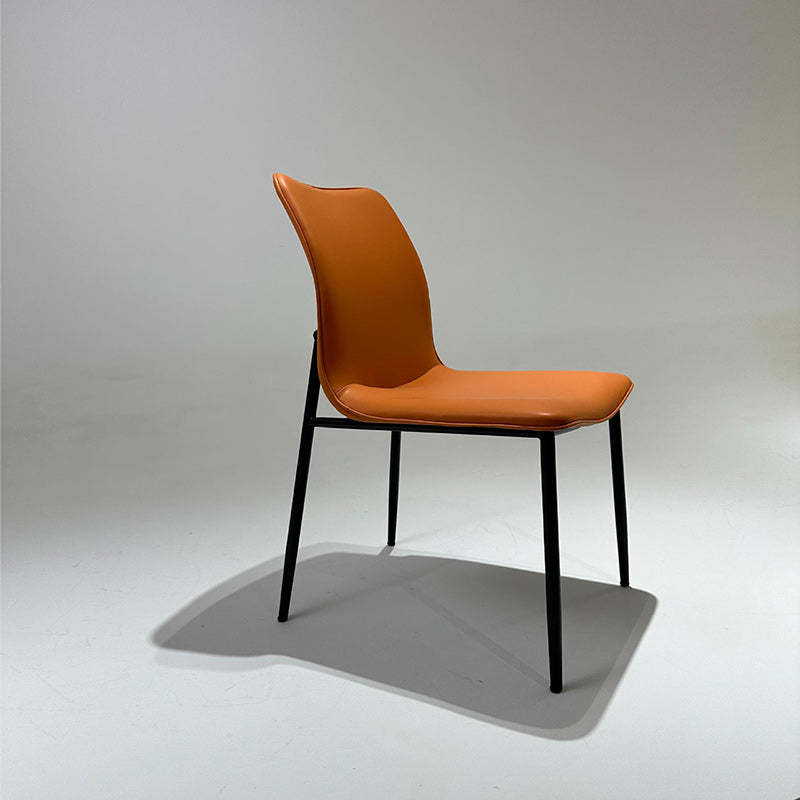 Minimalist Leather Steel Dining Chair