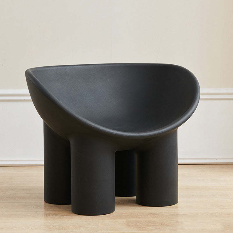 Contemporary Oval Plastic Armchair — Black