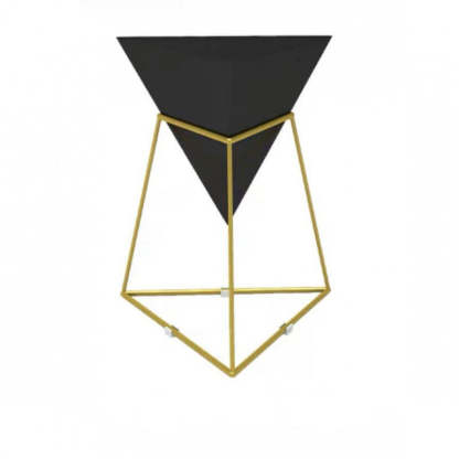 Modern Iron Rock Panel Triangle Side Table 1-Tier