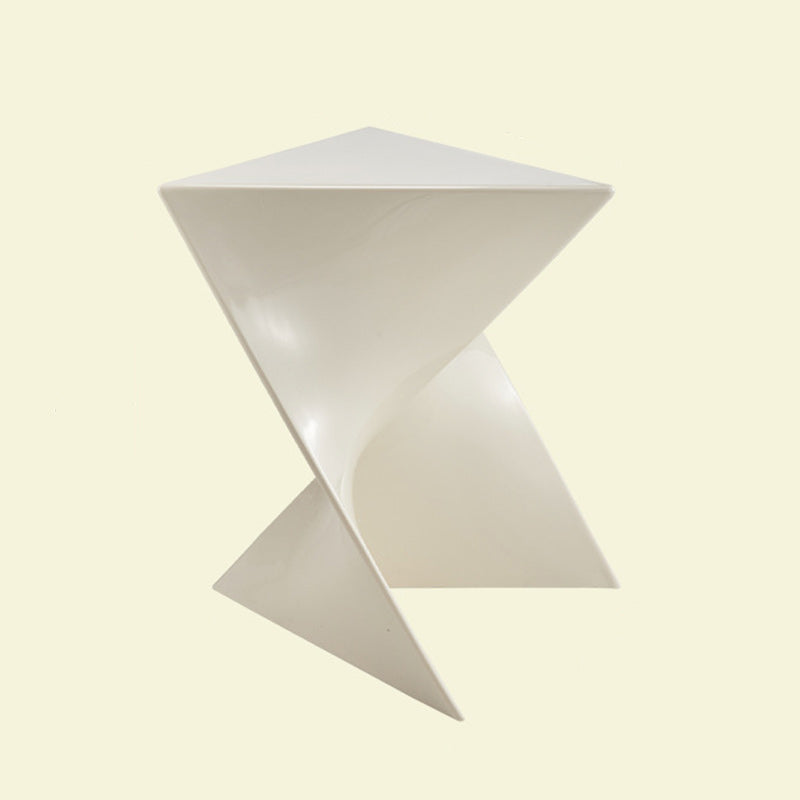Minimalist Marble Glass Wood Triangle Corner End Table
