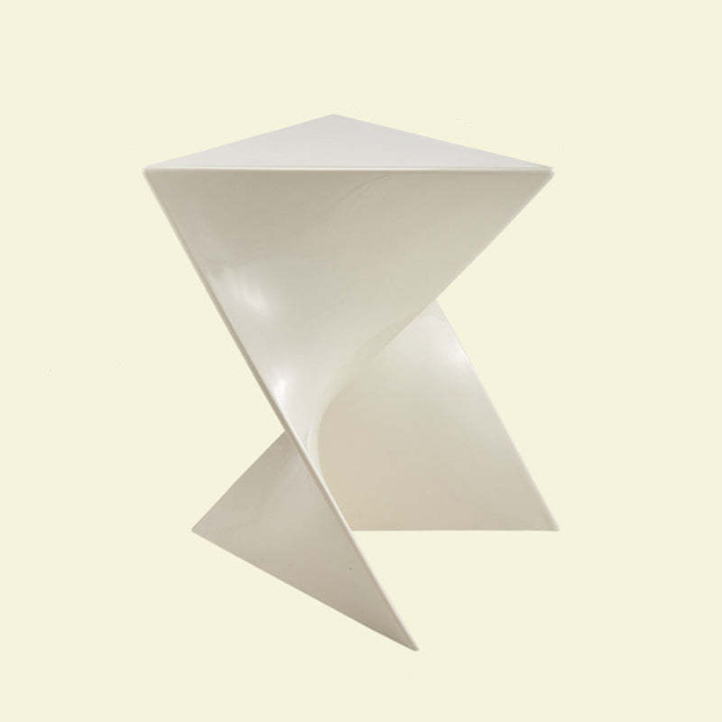 Minimalist Marble Glass Wood Triangle Corner End Table