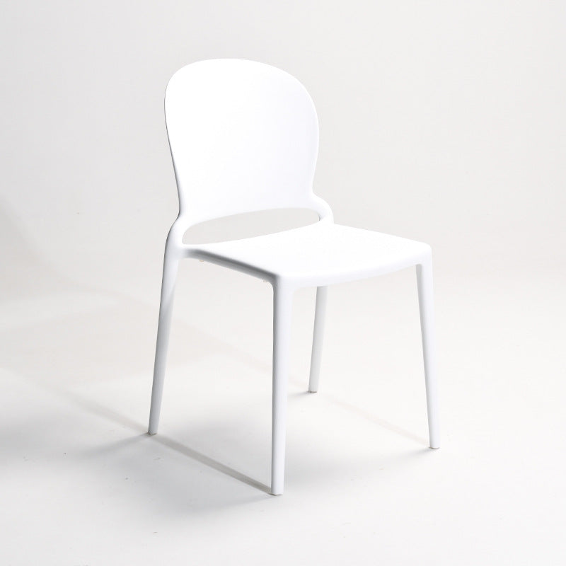 Nordic Curved Armless Dining Chair — Orange
