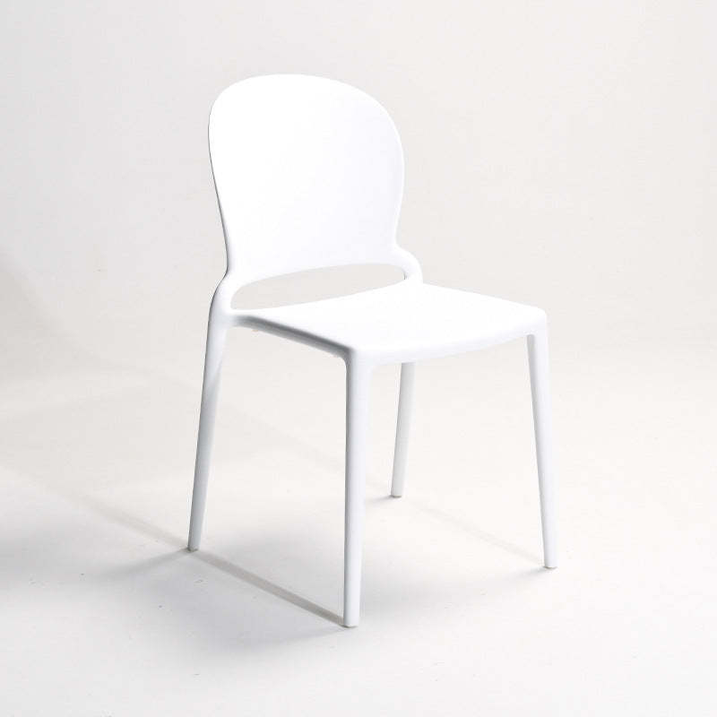 Nordic Curved Armless Dining Chair — Orange