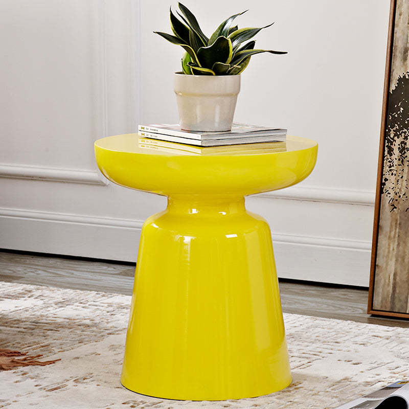Scandinavian Round Disc Column End Table