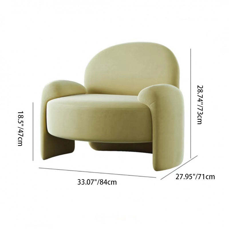 Transitional Wood Latex Accent Chair
