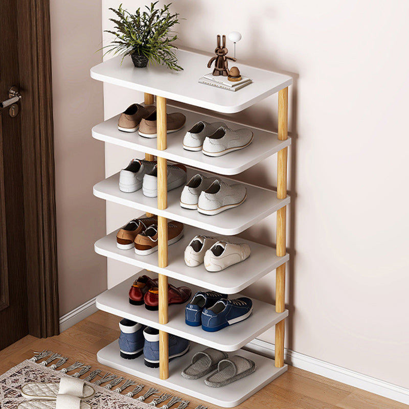 Minimalist Cylinder Wood 6/7-Tier Shoe Storage — 6 / Walnut Color