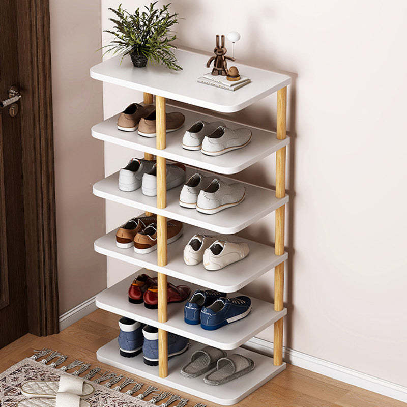 Minimalist Cylinder Wood 6/7-Tier Shoe Storage — 6 / Walnut Color