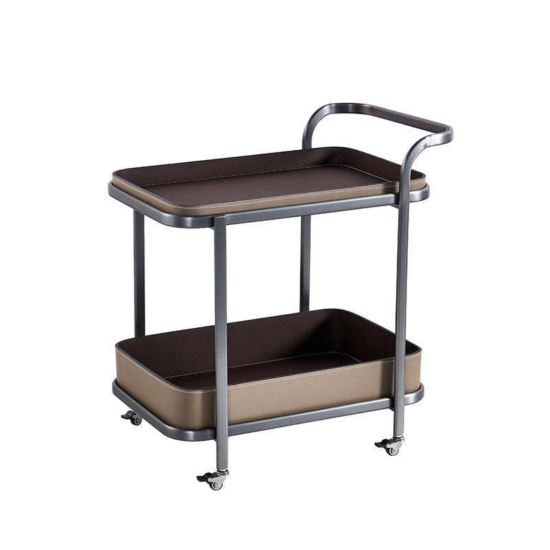 Nordic Leather Rectangular End Table 1-Storage