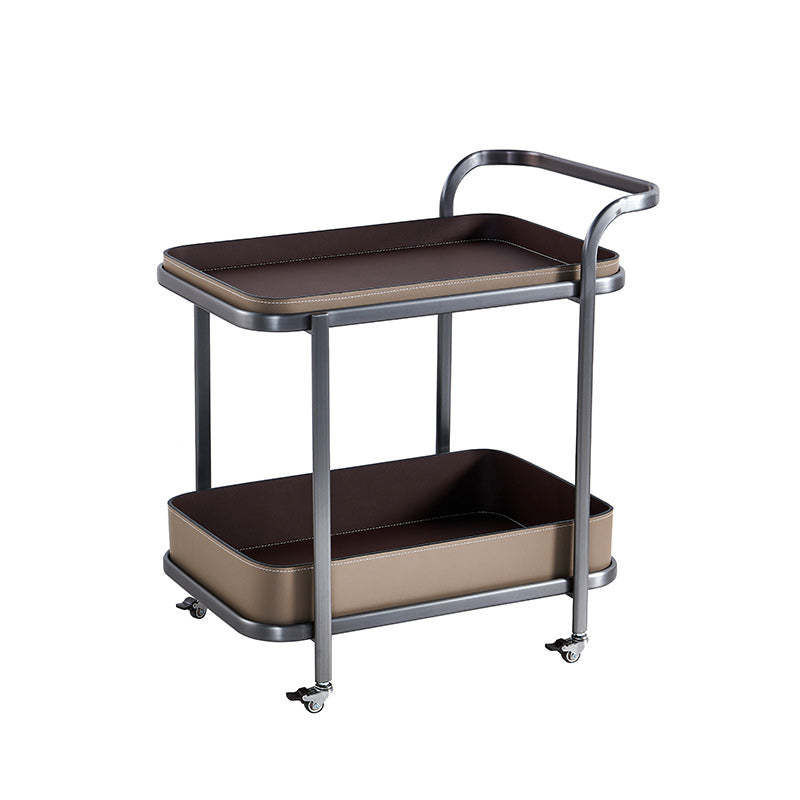 Nordic Leather Rectangular End Table 1-Storage