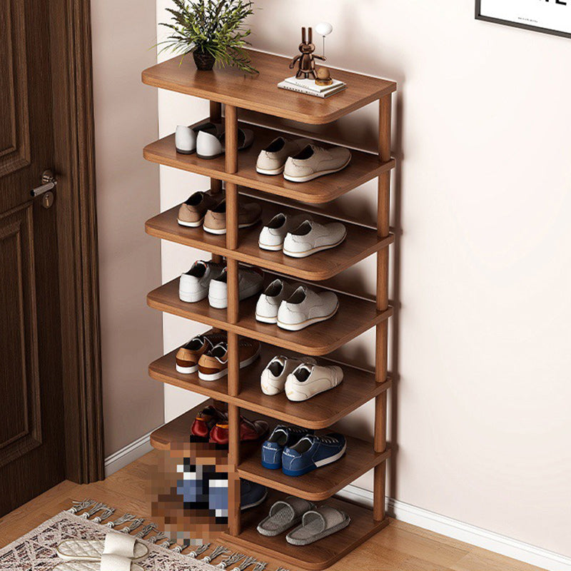 Minimalist Cylinder Wood 6/7-Tier Shoe Storage — 6 / White